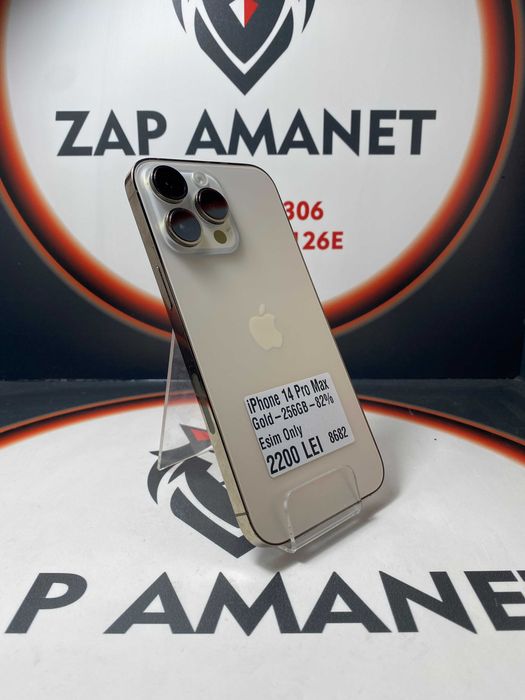 Zap Amanet Vitan - iPhone 14 Pro Max - Gold - 256Gb - 82% - eSim only