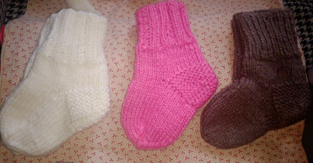 Детские теплые вязаные носочки