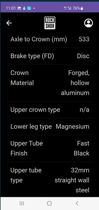 Furca Rockshox Recon Silver RL