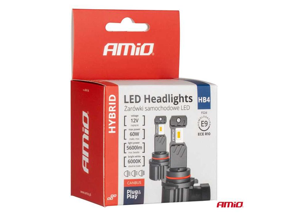 Крушки AMIO HYBRID LED HB4 6000K Canbus 60W