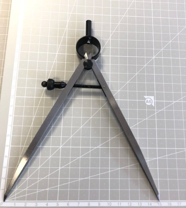 кожарски, сарашки пергел за кожа, 2 модела 150 мм, 200 мм, очертаване