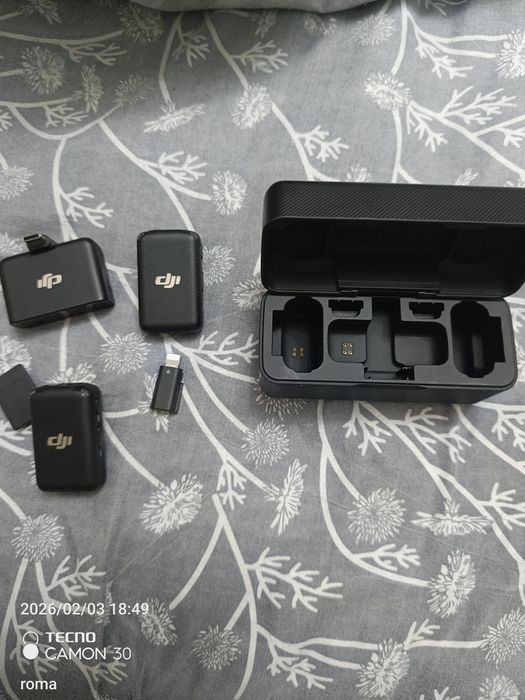 DJI Mic (2TX + 1RX) — Ideal holatda, to'liq komplekt