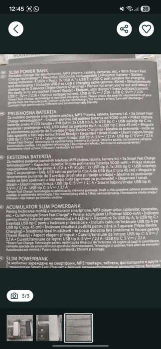 2x Acumulator slim powerbank 500 mAh. Noi!