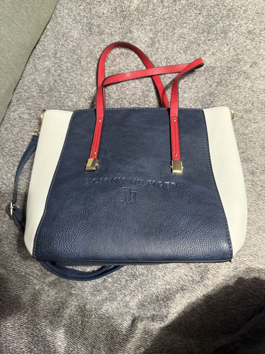 Geanta Tommy Hilfiger Piele Navy Blue