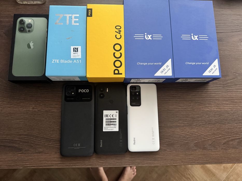 Продаю телефоны iphone, poco, redmi, zte, ixxi