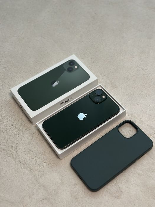 iPhone 13 Green impecabil 128 GB 88% full box + husa