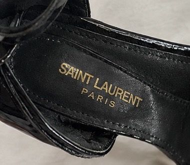 Saint Laurent Opyum sandale lacuite cu toc iconic