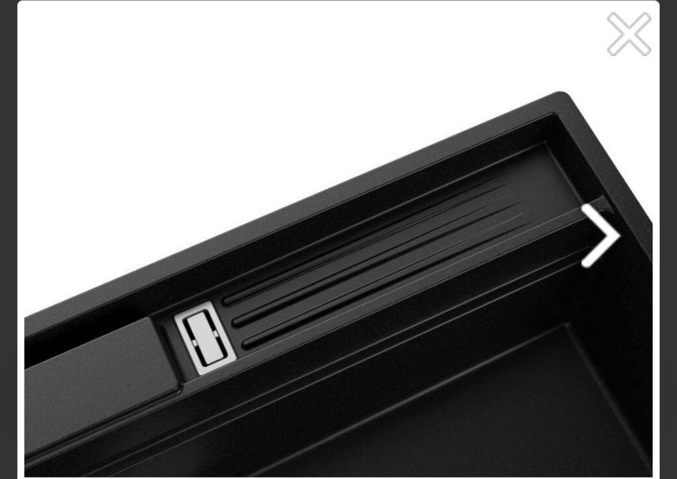 Chiuveta de bucatarie din granit cu o cuva fara scurgator si spațiu de depozitare pentru placa de bucatarie si accesorii Oslo 90 Pocket Multilevel