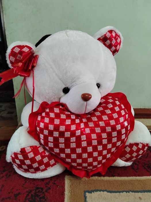 мишка новый белый цвет