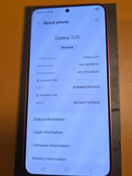 Samsung S25 512gb 12gb Coralred open box factura garantie Samsung