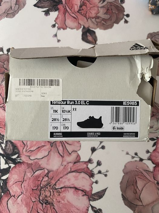 Pantofi sport cu velcro Tensaur Run 2.0, Negru, 28.5 EU