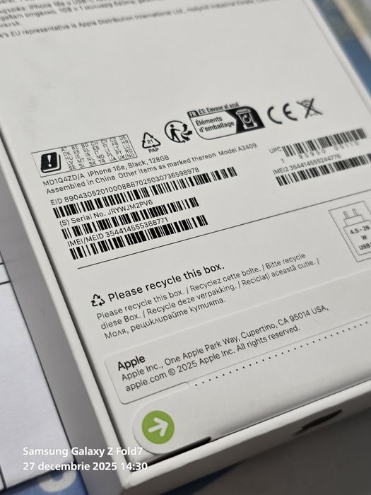 Apple iPhone 16e - 128 gb Black / Sigilat / Factura si Garantie