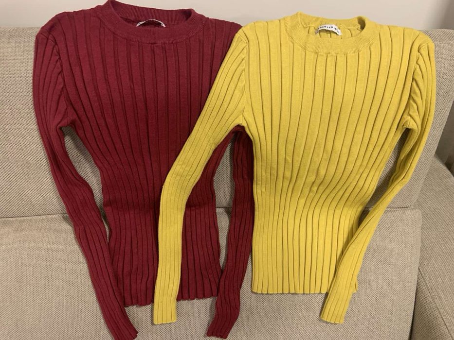 Две блузки с цвят горчица и бордо