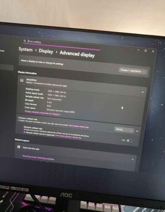 Monitor Gaming AOC - Defect