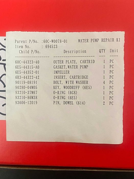 Kit pompa de apa motor barca Yamaha F80 -100CP