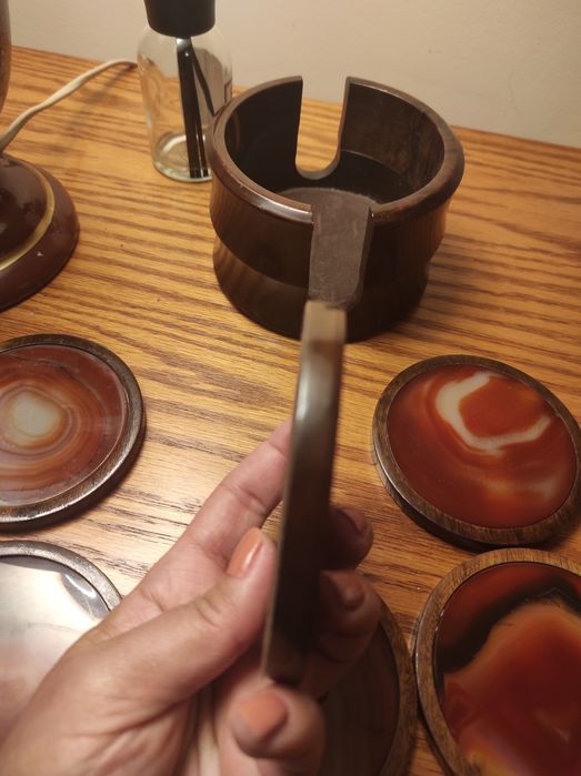 et suport pahare mahon cu onix,6buc