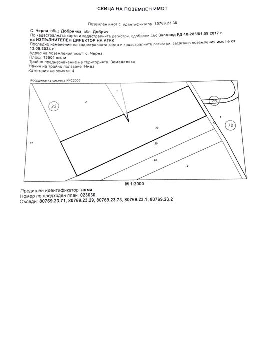 Продава се Земеделски имот в София, Център -  кв.м за 1720 €/дка - Снимка #1