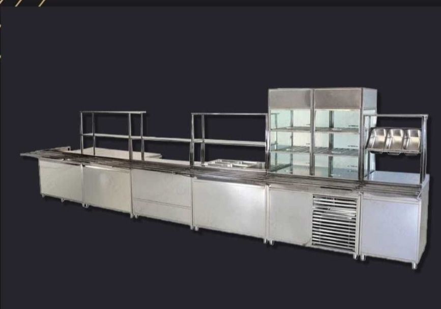 Линия раздачи мармит, холодильник, нержавейка. Nerjaveyka.
