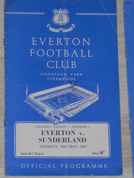 ЕВЕРТЪН оригинални футболни програми от 1964,1965,1966,1967,1968,1969