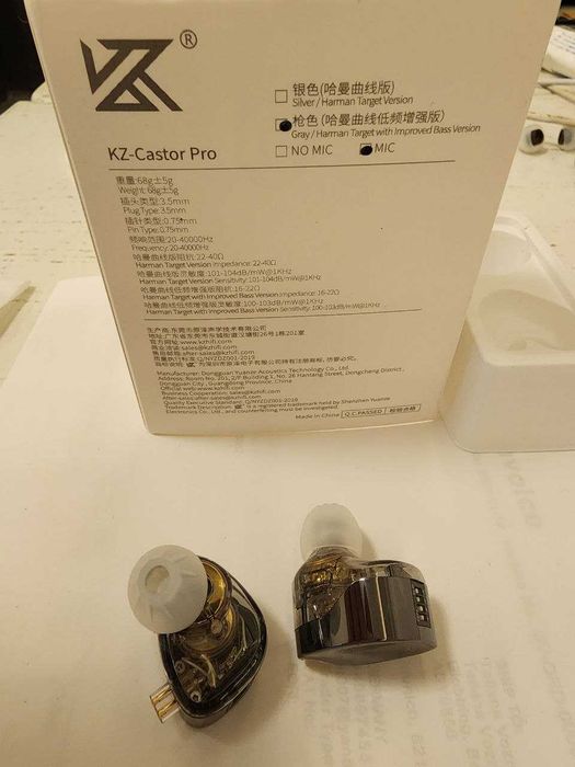 Наушники с микрофоном KZ Castor Pro Improved Bass Version
