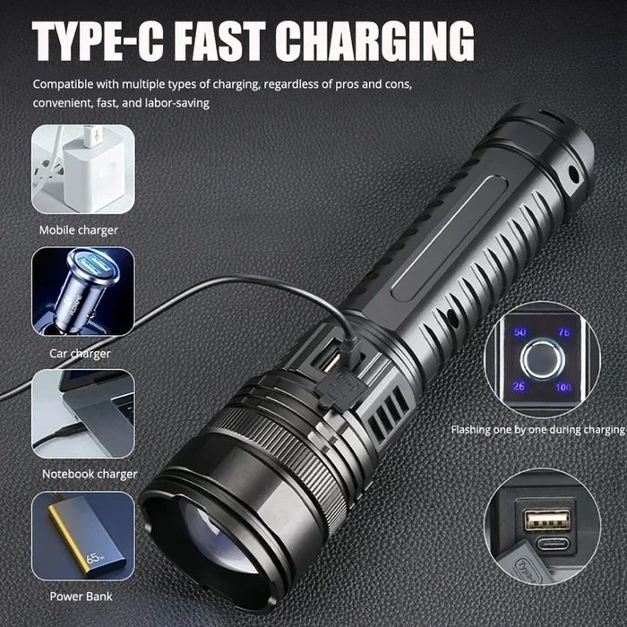 Фонарь тактический 6000MAH
