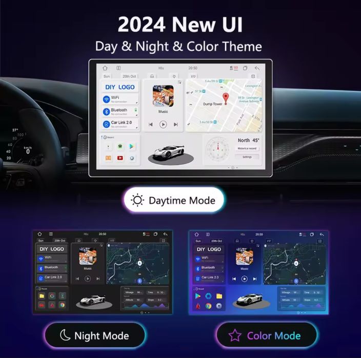 Универсална 13” медия  carplay android auto