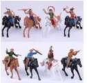 Пластмасови цветни индианци и каубои на коне-16 броя общо,неизползвани