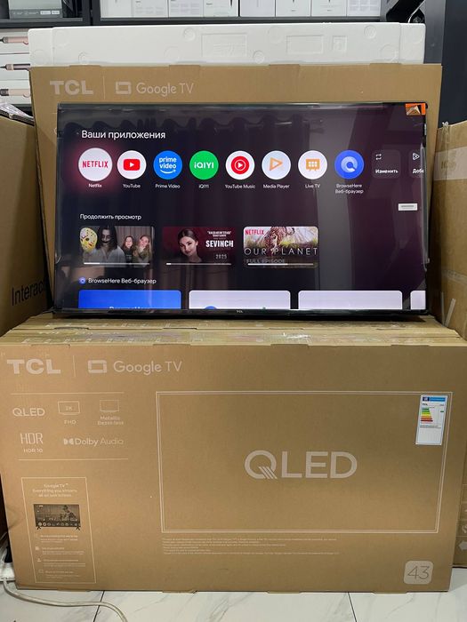 Телевизор TCL от 43 до 115 дюймов, 60Hz/144Hz, Led/Qled/QD-MiniLED