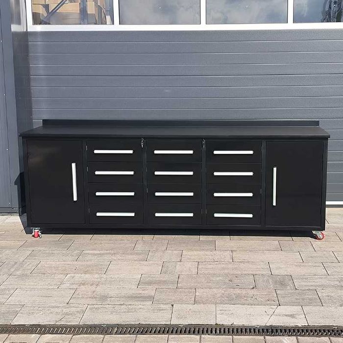 Dulap pentru scule din oțel – 12 sertare și 2 compartimente cu uși