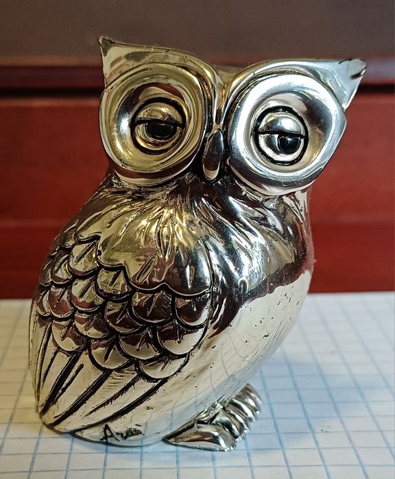 Сова декоративная, металл, статуэтка,
