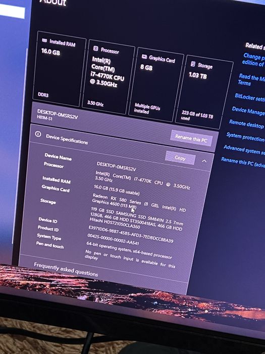 Pc gaming I7 complet
