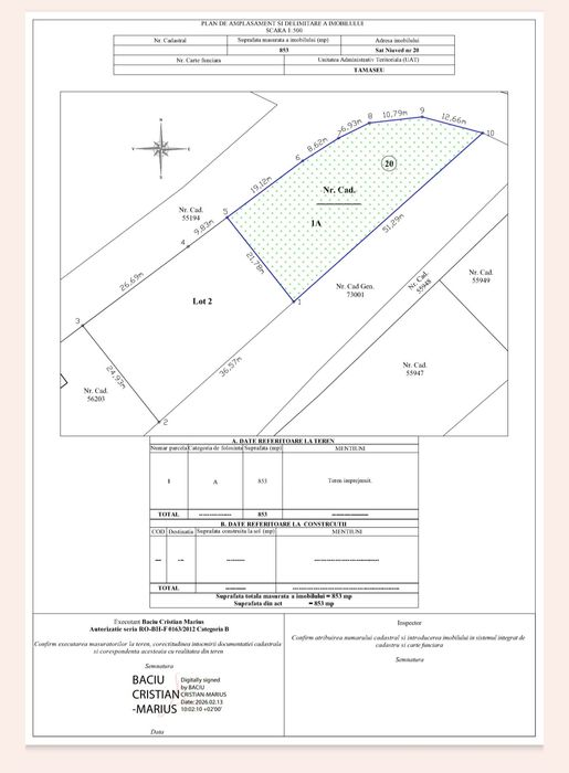 Vind 850 mp de teren în Niuved