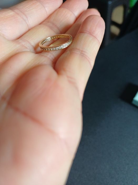 Inel de aur galben de 14 k model tenis