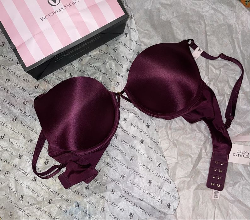 Victoria's Secret Push-Up Bra - 32D (70D) - Burgundy - Nou cu etichetă