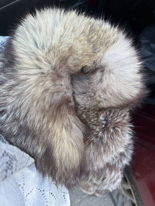 Палто от сребърна лисица