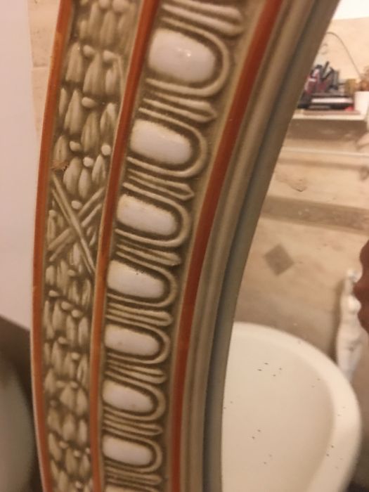 Vintage/ Mid Century Italian oglinda ovala ceramica