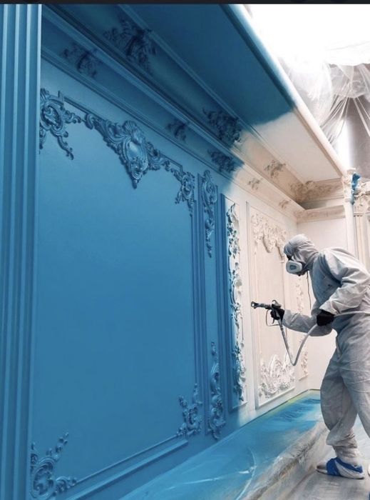 Покраска Крыши , ворот, стены,навес.