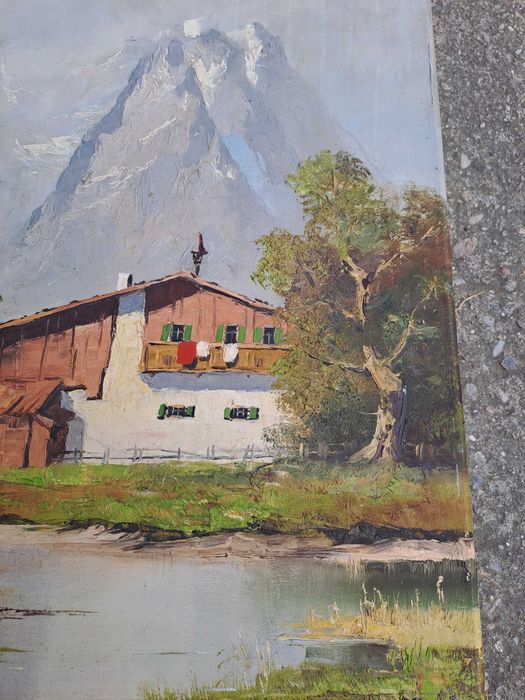 tablou pictura pe panza 50/60 cm semnat datat 1938
