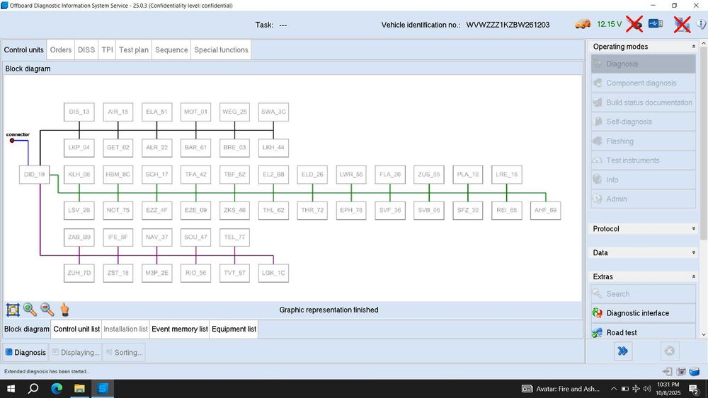 Tester/Diagnoza VNCI VAS6154A/Odis S25/E19+Leptop Lenovo L490 i5,8 gb