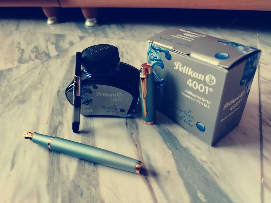 Нова писалка Parker IM Writing Ritual с конвертор и мастило Pelikan