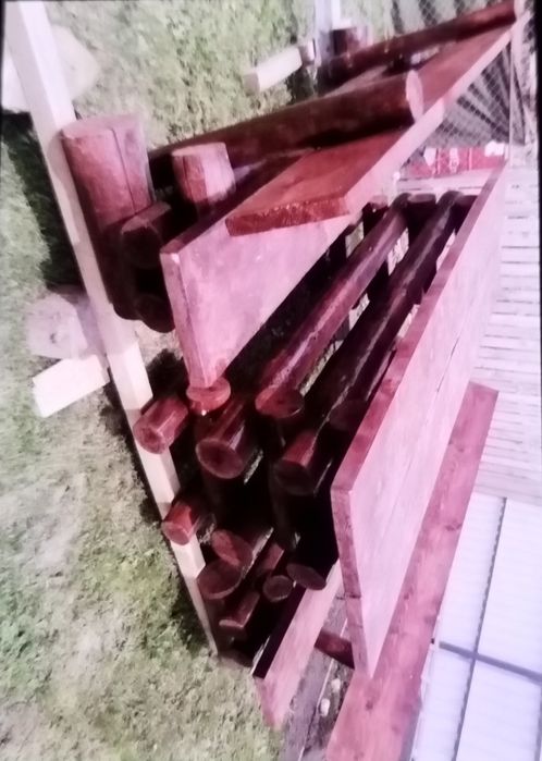 Masă lemn rustică din lemn rotund
