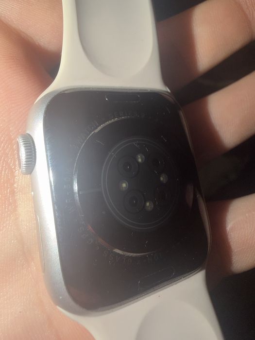 AppleWatch seria 9 bateria 100% silver curea Albă,cadou curea albastra nouă