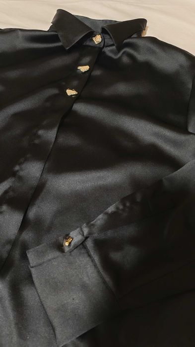 Черна сатенена риза Zara
