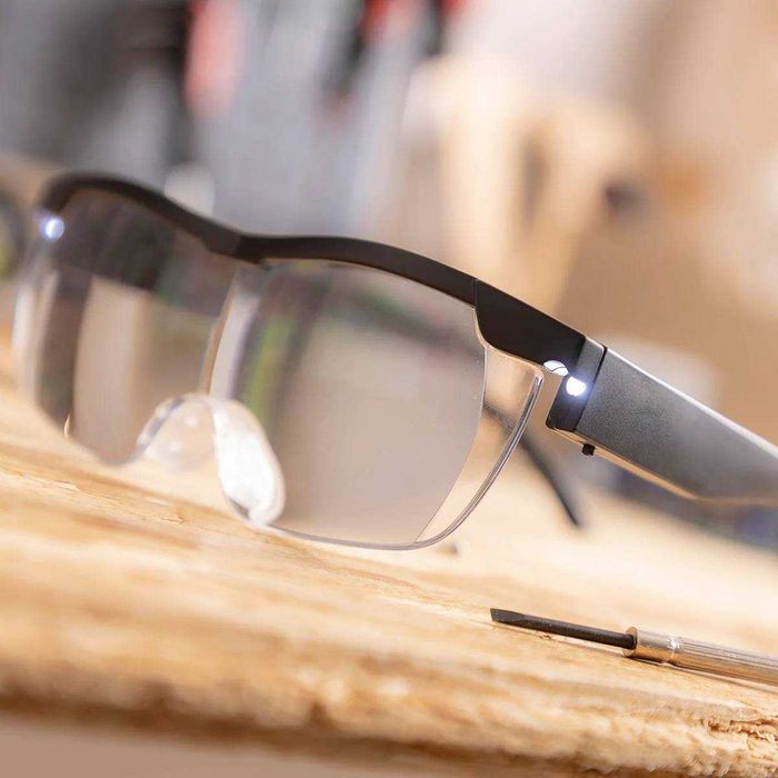 Ochelari marire tip lupa cu 2 lumini LED pentru bricolaj, citit, cusut