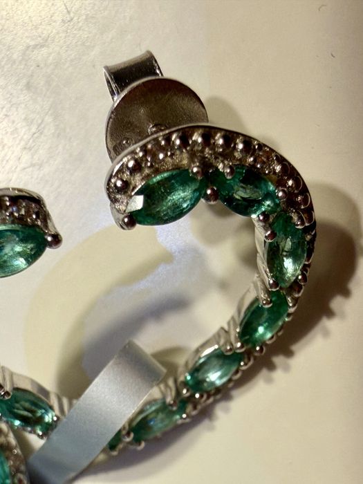 Сребърни обеци 925 с ИЗУМРУДИ