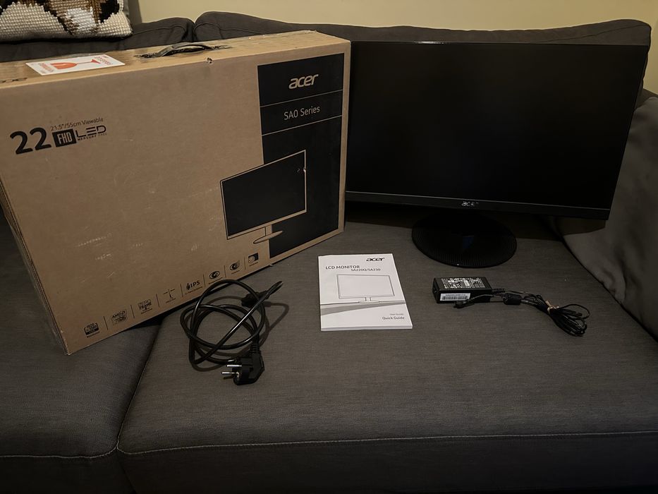 Монитор 22” Acer SA220QAbi FHD супер тънък като нов