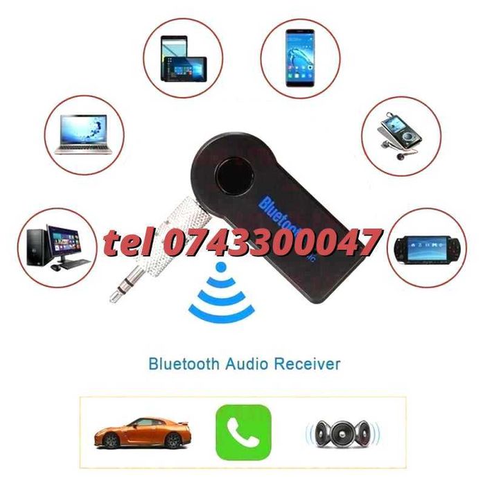 Modulator Bluetooth Audio Receiver Adaptor Jack 35mm Stereo Handsfr