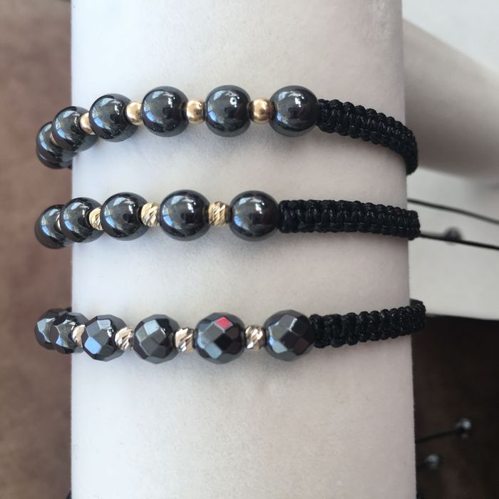 Гривна със злато 585 и хематит