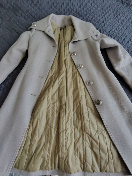 Palton damă PaSSioni 100% lână – bej/crem, mărimea 38, elegant