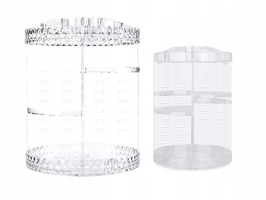 Прозрачен органайзер за козметика, грим, въртящ се на 360 градуса